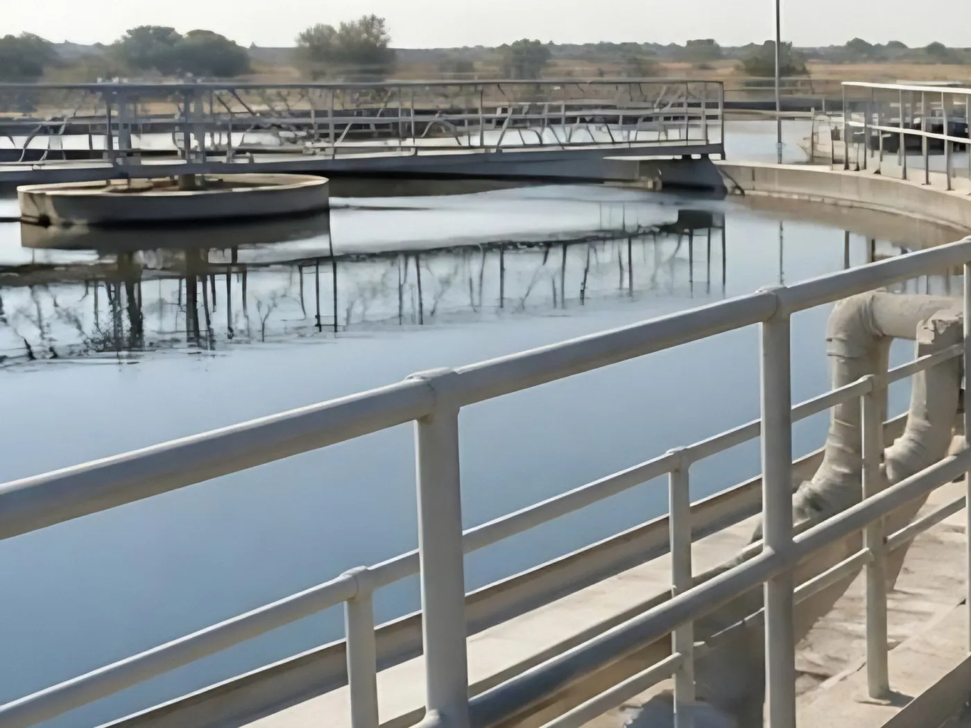 Clarifier tanks at a water treatment plant